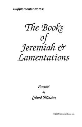 The Books of Jeremiah & Lamentations