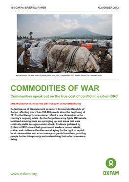 COMMODITIES of WAR Communities Speak out on the True Cost of Conflict in Eastern DRC