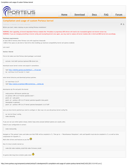 Compilation and Usage of Custom Porteus Kernel