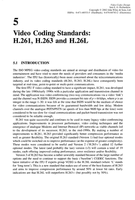 Video Coding Standards: H.261, H.263 and H.26L