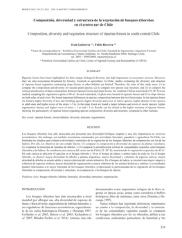 Composición, Diversidad Y Estructura De La Vegetación De Bosques Ribereños En El Centro Sur De Chile