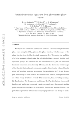 Asteroid Taxonomic Signatures from Photometric Phase Curves