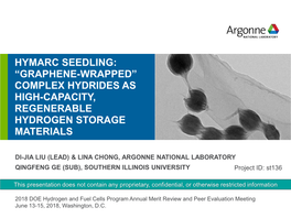 “Graphene-Wrapped” Complex Hydrides As High-Capacity, Regenerable Hydrogen Storage Materials