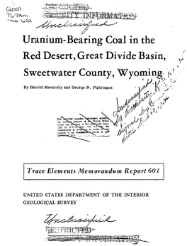 Bearing Coal in the Red Desert, Great Divide Basin, Sweetwater County, Wyomin