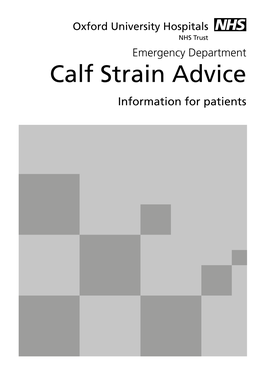 Calf Strain Advice