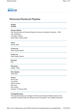 Woronora-Penshurst Pipeline