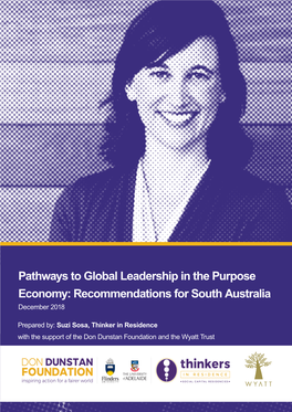 Pathways to Global Leadership in the Purpose Economy: Recommendations for South Australia December 2018