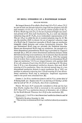 On Krull Overrings of a Noetherian Domain [41