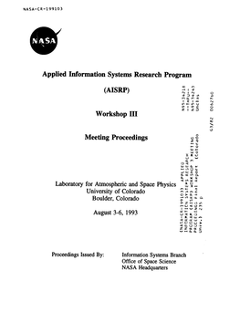 Applied Information Systems Research Program (AISRP