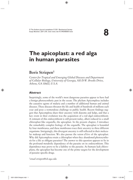 The Apicoplast: a Red Alga Inhuman Parasites