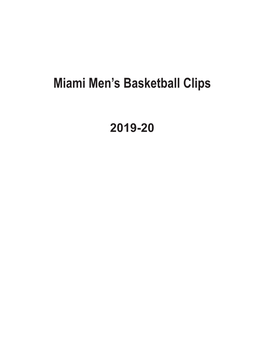 Miami Men's Basketball Clips