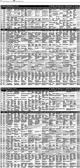 Saturday Primetime May 12, 2012 N - New Wave M - Mediacom S1 - Dish Network S2 - Directv