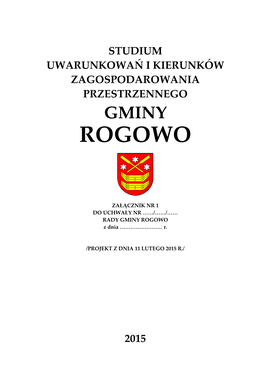 Studium Uwarunkowań I Kierunków Zagospodarowania Przestrzennego Gminy Rogowo