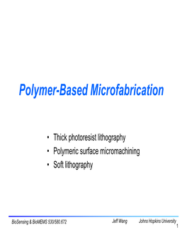 Polymer-Based Microfabrication