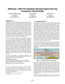 LSM-Tree Database Storage Engine Serving Facebook's Social Graph