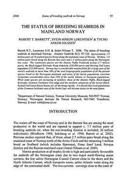 The Status of Breeding Seabirds in Mainland Norway