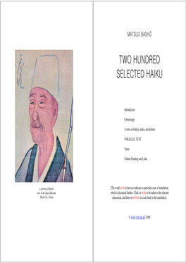 Two Hundred Selected Haiku