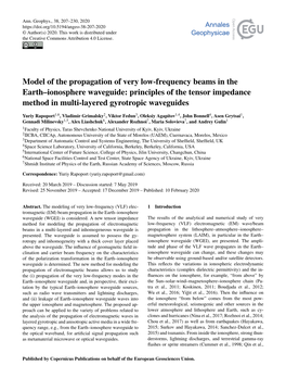 Model of the Propagation of Very Low-Frequency Beams in the Earth