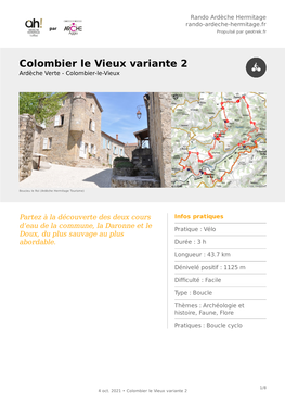 Colombier Le Vieux Variante 2 Ardèche Verte - Colombier-Le-Vieux