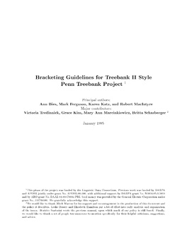 Bracketing Guidelines for Treebank II Style