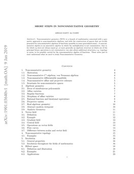 Short Steps in Noncommutative Geometry