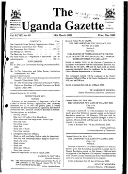 Uganda Gazette X