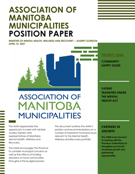 Association of Manitoba Municipalities Position Paper