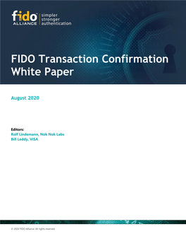 FIDO Transaction Confirmation White Paper