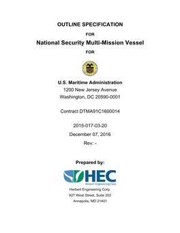 National Security Multi-Mission Vessel