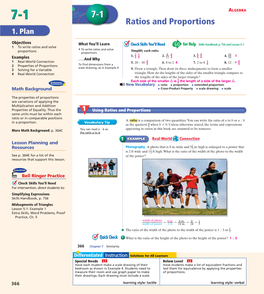 Ratios and Proportions 1