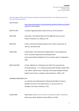 [For the Range of Dates That Have Been Proposed As Being Represented in the Ceiling, See the List at the End of This Document.]