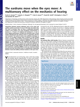 A Multisensory Effect on the Mechanics of Hearing