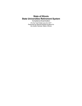 State of Illinois State Universities Retirement System