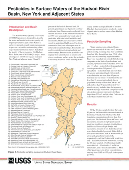 Pesticides in Surface Waters of the Hudson River Basin, New York and Adjacent States