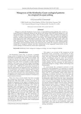 Mangroves of the Kimberley Coast: Ecological Patterns in a Tropical Ria Coast Setting