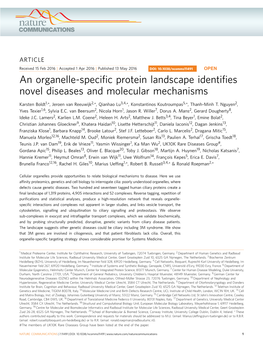 An Organelle-Specific Protein Landscape Identifies