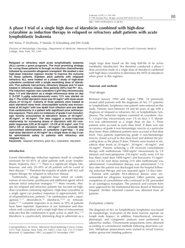 A Phase I Trial of a Single High Dose of Idarubicin Combined With