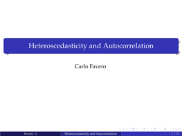 Heteroscedasticity and Autocorrelation