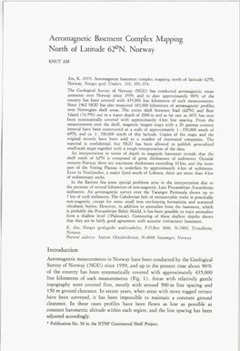 Aeromagnetic Basement Complex Mapping North of Latitude 62°N, Norway