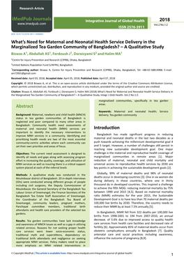 What's Need for Maternal and Neonatal Health Service Delivery In