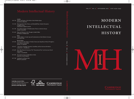 Modern Intellectual History Vol