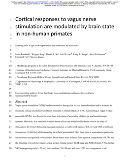 Cortical Responses to Vagus Nerve Stimulation Are Modulated by Brain