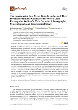 The Panasqueira Rare Metal Granite Suites and Their