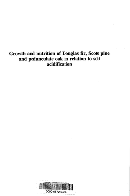 Growth and Nutrition of Douglas Fir, Scots Pine and Pedunculate Oak in Relation to Soil Acidification