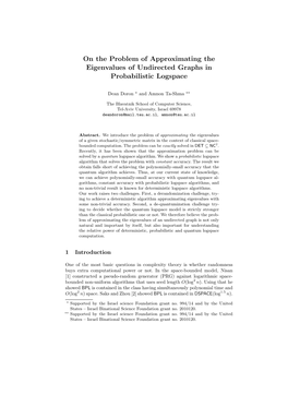 On the Problem of Approximating the Eigenvalues of Undirected Graphs in Probabilistic Logspace