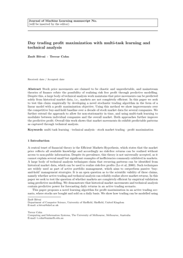 Day Trading Profit Maximization with Multi-Task Learning and Technical Analysis