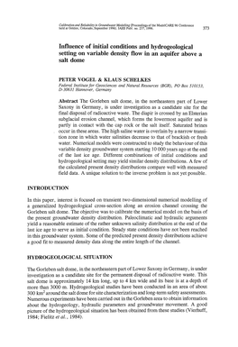 Influence of Initial Conditions and Hydrogeological Setting on Variable Density Flow in an Aquifer Above a Salt Dome