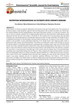 Potravinarstvo® Scientific Journal for Food Industry Volume 10 481 No. 1