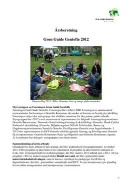 Årsberetning Grøn Guide Gentofte 2012