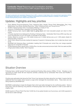 22-10-2016 Sitrep Floods Update